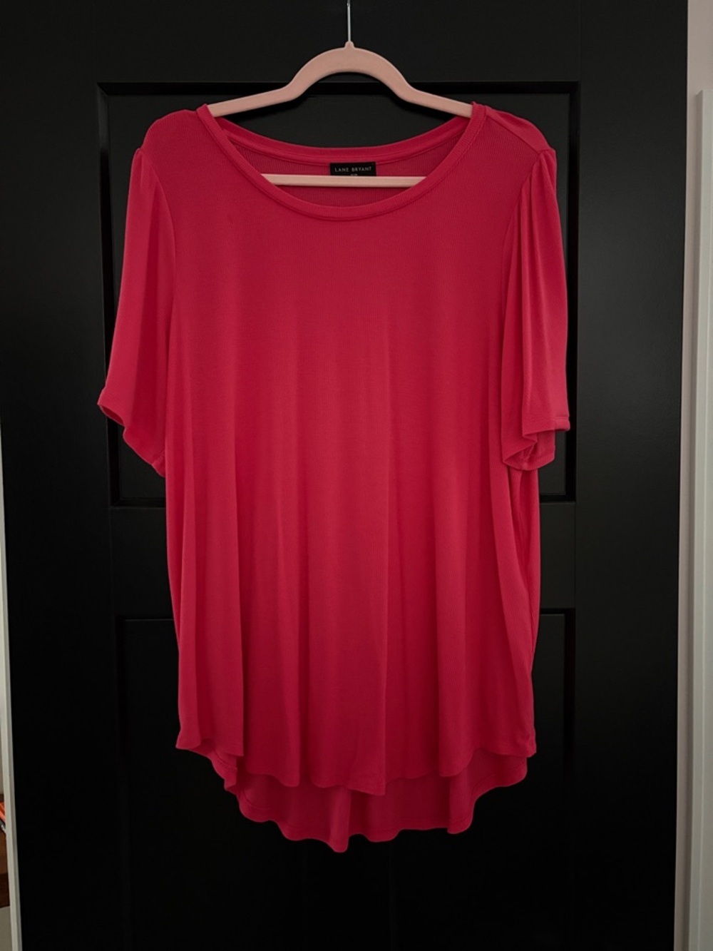 Lane Bryant (Plus Size) Scoop Neck Short Sleeve Red Top. 6% Spandex. Size 18/20